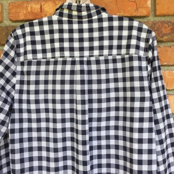 J. Crew Factory boy fit navy check tunic/blouse M - Picture 3 of 4